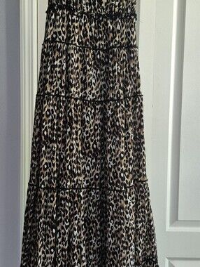 Style & Co. Leopard Print Maxi Dress - Brown/Black/Cream